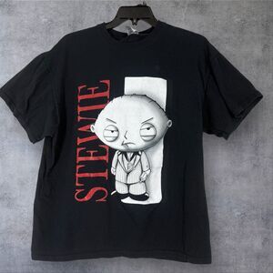 Vintage Stewie Griffin Scarface Parody T-Shirt XL Black Y2K Fruit of the Loom